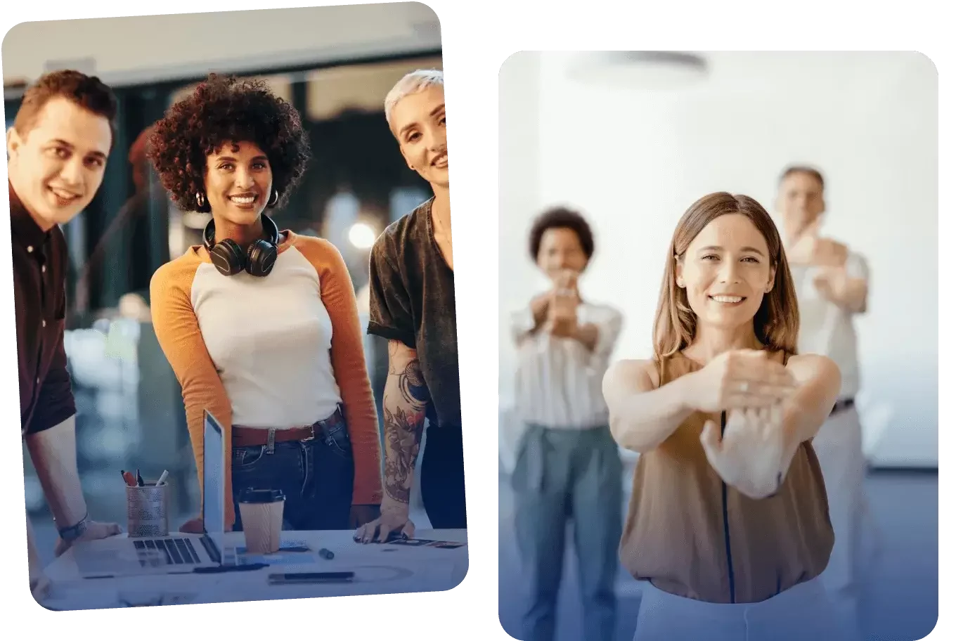 Images of people smiling