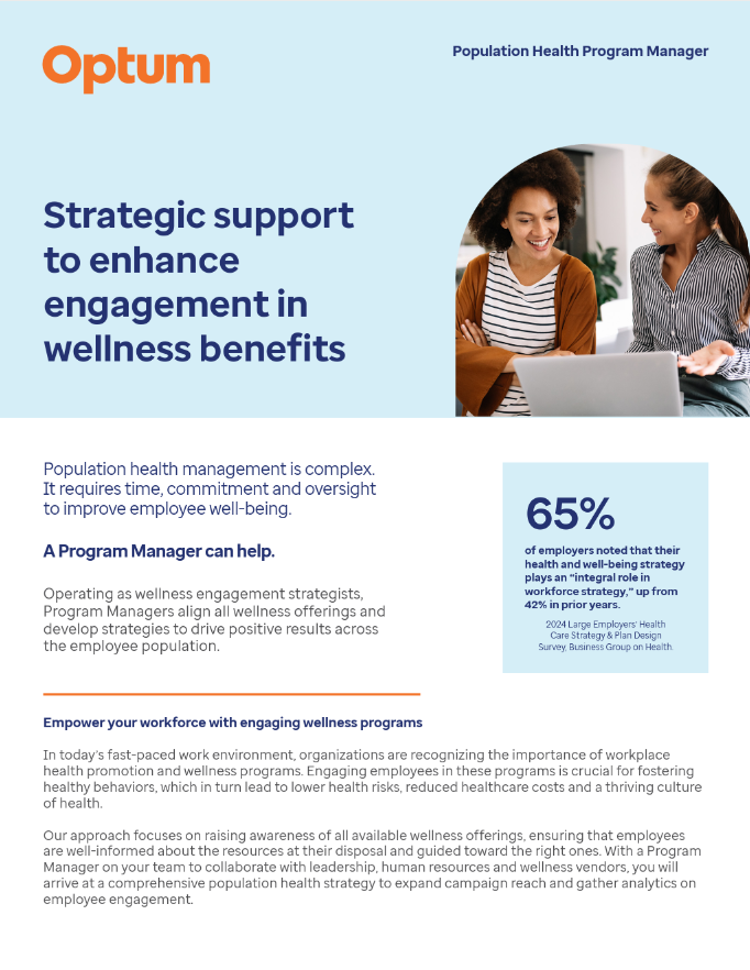 Strategic support to enhance engagement in wellness benefits