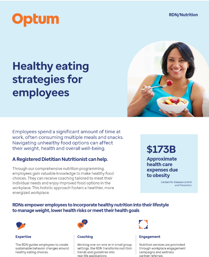 Healthy eating strategies for employees
