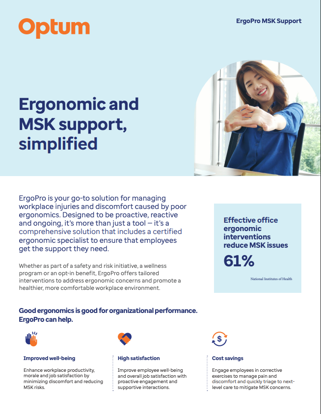 Ergonomic and MSK support, simplified
